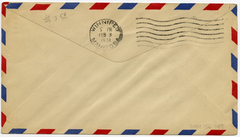 Image: airmail flight cover: AM-9, Twin Cities - Pembina Extension route