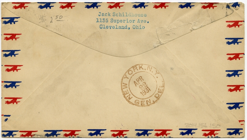 Image: airmail flight cover: First Night Flight, Amarillo