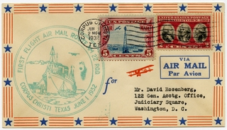 Image: airmail flight cover: AM-22, Corpus Christi, Texas
