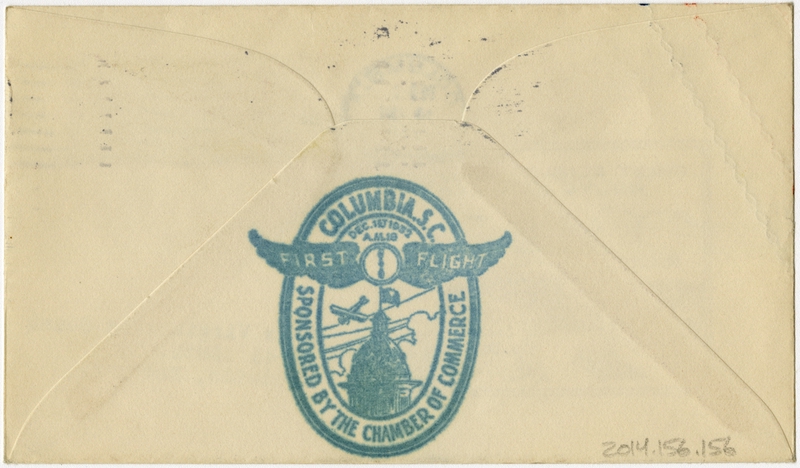 Image: airmail flight cover: AM-19, Columbia, South Carolina