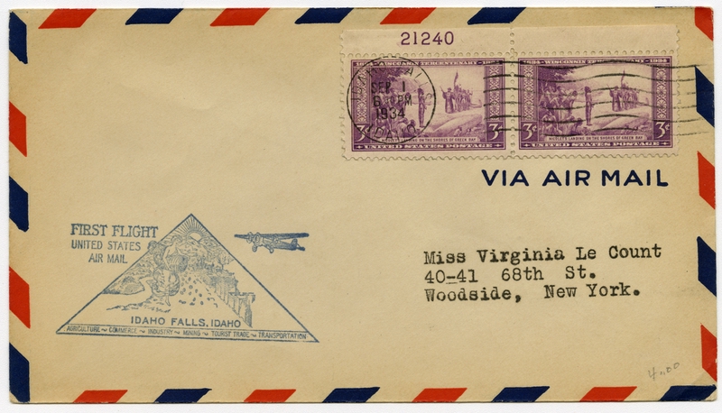 Image: airmail flight cover: Idaho Falls, Idaho