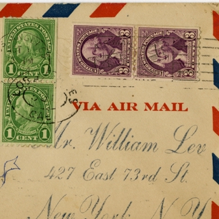 Image #1: airmail flight cover: Los Angeles - New York route