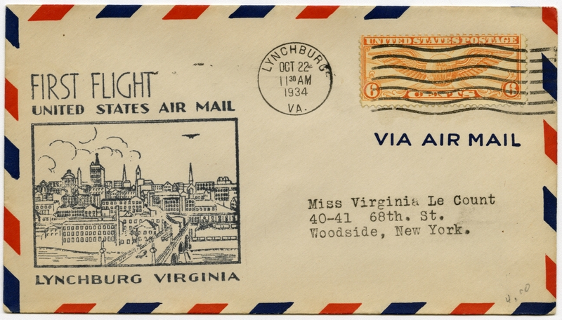 Image: airmail flight cover: Lynchburg, Virginia
