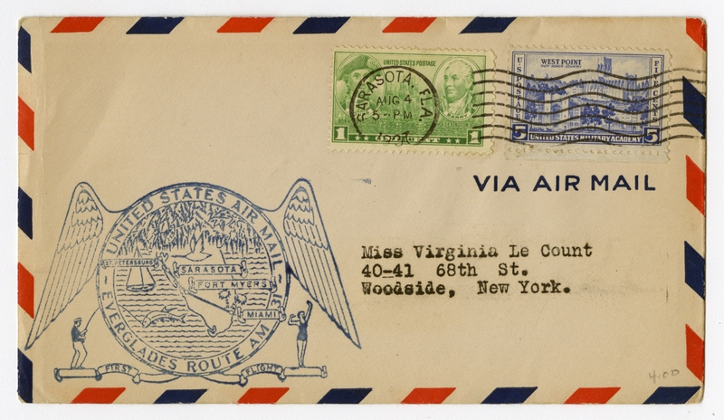 Image: airmail flight cover: AM-31, Everglades, Florida