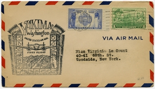 Image: airmail flight cover: Yakima, Washington