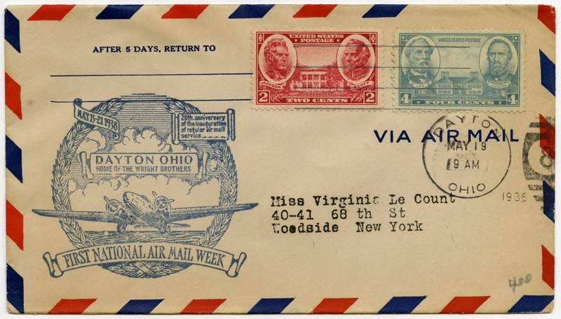 Image: airmail flight cover: First National Air Mail Week, Dayton, Ohio