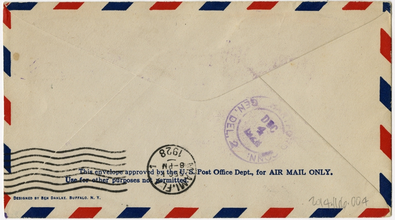 Image: airmail flight cover: CAM-25, Atlanta - Miami route