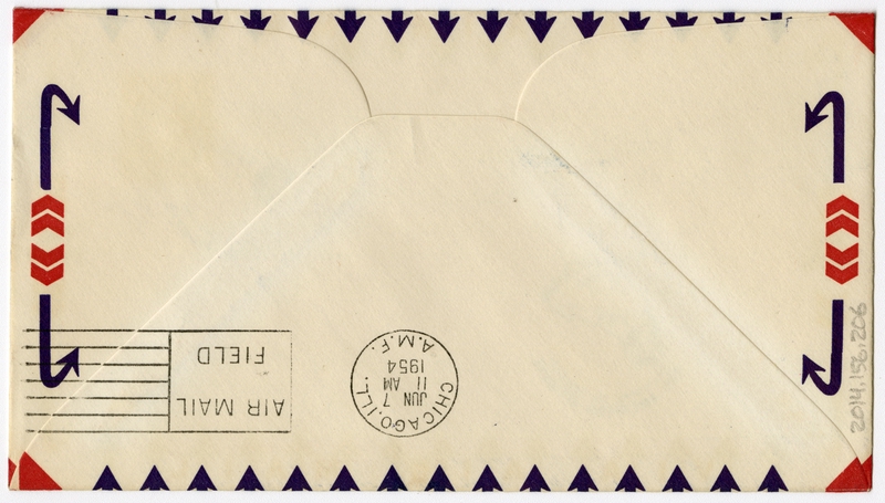 Image: airmail flight cover: Pan American World Airways, Copenhagen - Chicago route