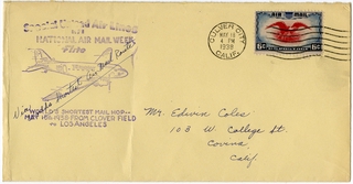 Image: airmail flight cover: United Air Lines, National Air Mail Week