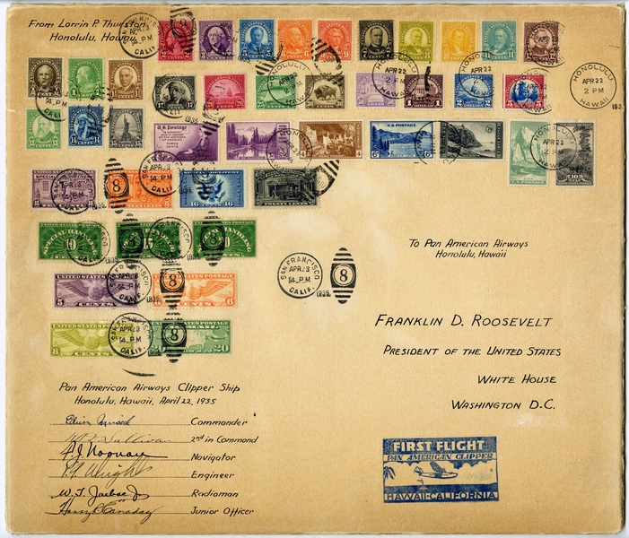 Image: airmail flight cover: Pan American Airways System, Transpacific air mail service [digital image]