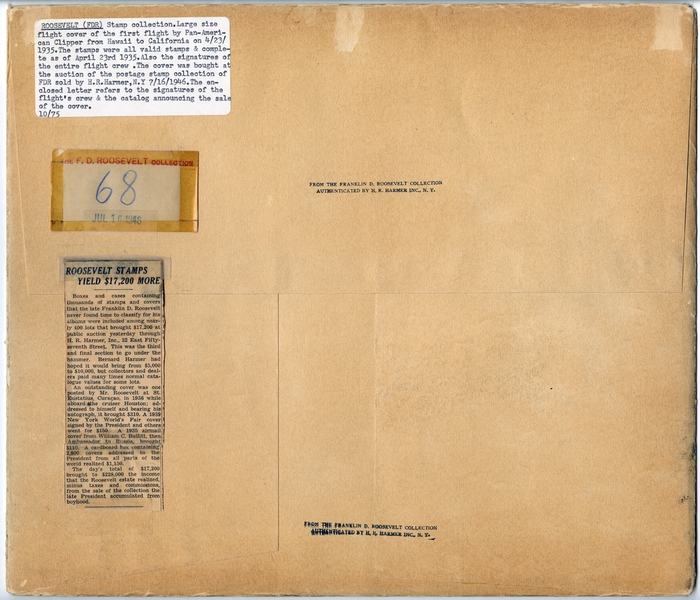 Image: airmail flight cover: Pan American Airways System, Transpacific air mail service [digital image]