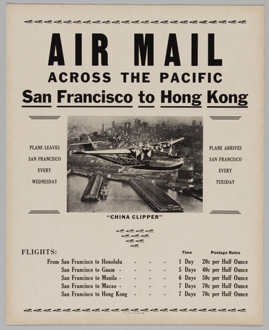 Poster: Pan American Airways, Air Mail across the Pacific