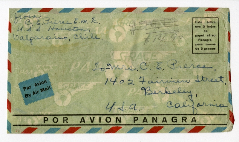 Image: airmail flight cover: Panagra (Pan American-Grace Airways)