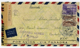 Image: airmail flight cover: Panagra (Pan American-Grace Airways)