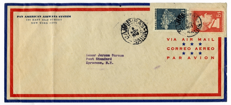 Image: airmail flight cover: Pan American Airways