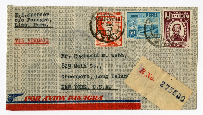 Image: airmail flight cover: Panagra (Pan American-Grace Airways)