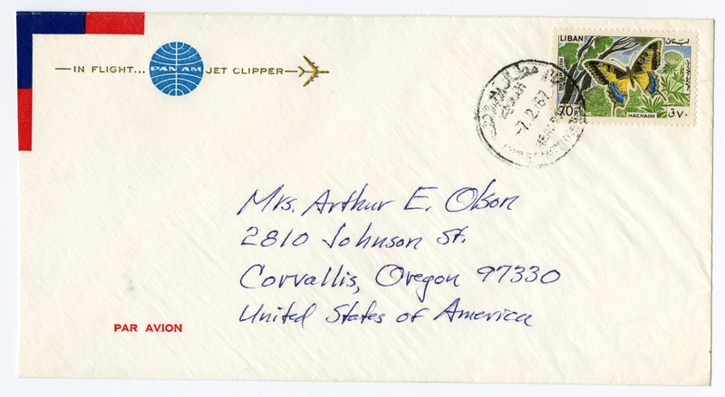 Image: airmail flight cover: Pan American World Airways