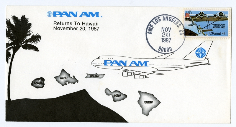 Image: airmail flight cover: Pan American World Airways, Boeing 747