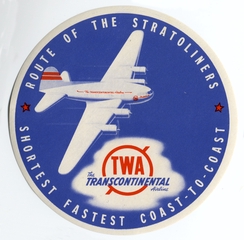 Image: luggage label: Transcontinental & Western Air (TWA)