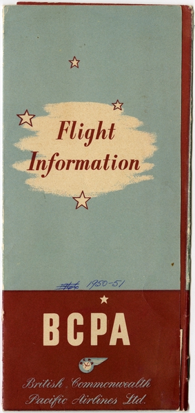 Image: flight information packet: British Commonwealth Pacific Airlines (BCPA)