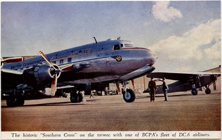 Image: postcard: British Commonwealth Pacific Airlines (BCPA), Southern Cross and Douglas DC-6