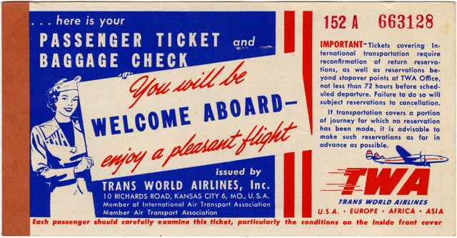 Ticket: TWA (Trans World Airlines)
