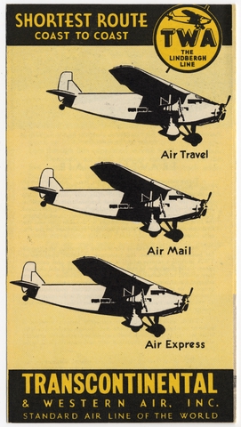 Brochure: Transcontinental & Western Air (TWA), Ford Tri-Motor
