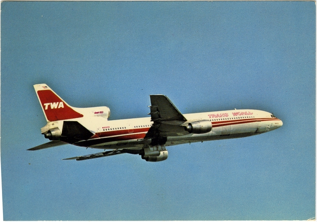 Postcard: TWA (Trans World Airlines), Lockheed L-1011 TriStar