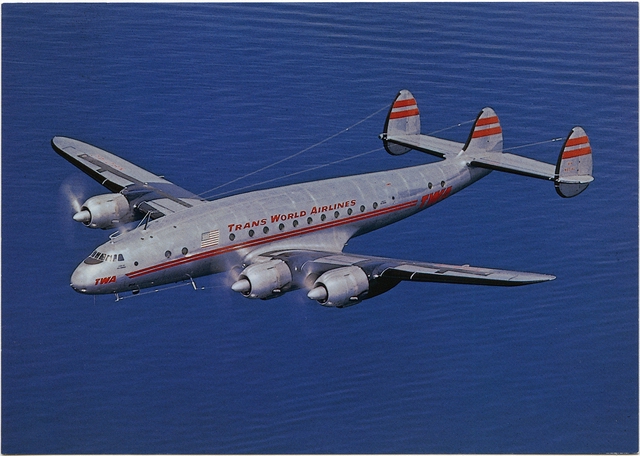 Postcard: TWA (Trans World Airlines), Lockheed Model L-749A Constellation