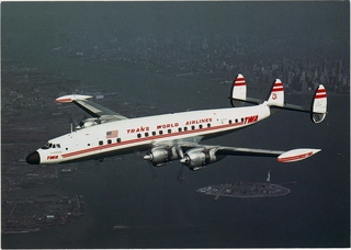 Image: postcard: TWA (Trans World Airlines), Lockheed L-1049G Super G Constellation