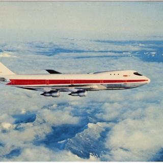 Image #1: postcard: TWA (Trans World Airlines), Boeing 747