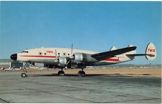 Image: postcard: TWA (Trans World Airlines), Lockheed L-749 Constellation