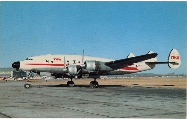 Postcard: TWA (Trans World Airlines), Lockheed L-749 Constellation