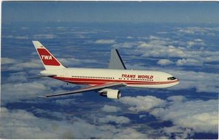 Image: postcard: TWA (Trans World Airlines), Boeing 767