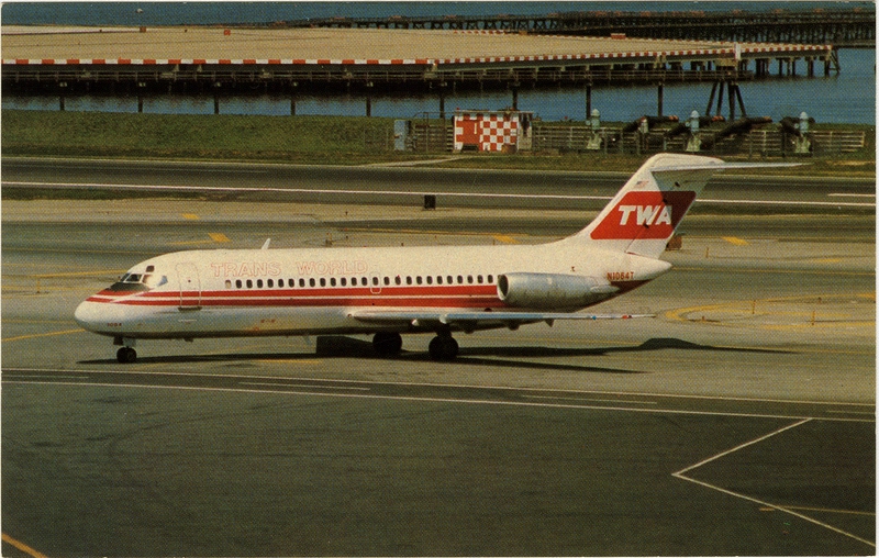 Image: postcard: TWA (Trans World Airlines), Douglas DC-9