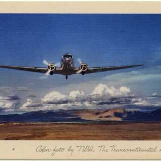 Image #1: postcard: Transcontinental & Western Air (TWA), "The Take-off"