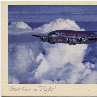 Image #1: postcard: Transcontinental & Western Air (TWA), Boeing 307 Stratoliner