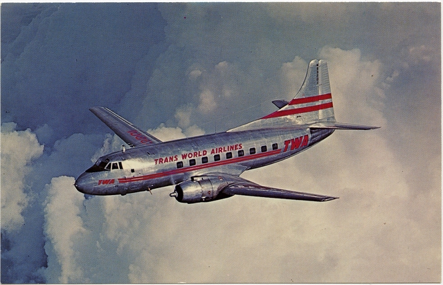 Postcard: TWA (Trans World Airlines), Martin 202A