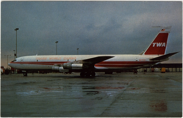 Postcard: TWA (Trans World Airlines), Boeing 707-331C