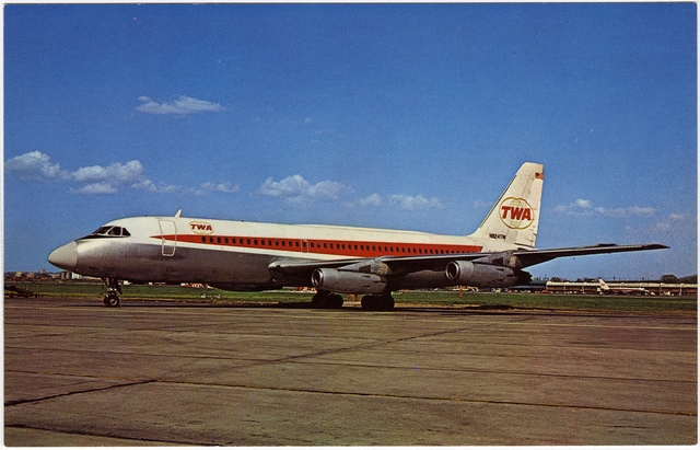 Postcard: TWA (Trans World Airlines), Convair 880