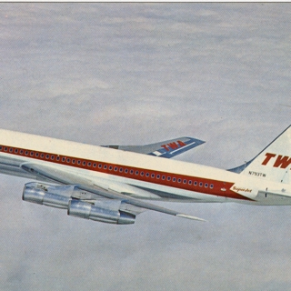 Image #1: postcard: TWA (Trans World Airlines), Boeing 720