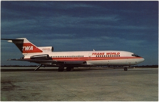 Image: postcard: TWA (Trans World Airlines),Boeing 727-31
