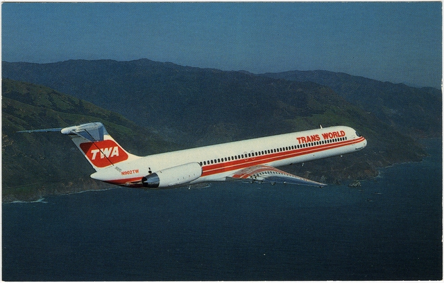 Postcard: TWA (Trans World Airlines), Douglas DC-9 Super 80