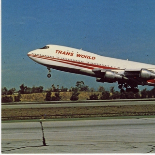 Image #1: postcard: TWA (Trans World Airlines), Boeing 747
