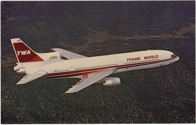 Postcard: TWA (Trans World Airlines), Lockheed L-1011 TriStar