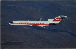 Image: postcard: TWA (Trans World Airlines), Boeing 727-231A
