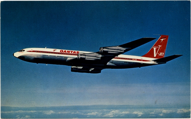 Postcard: Qantas Airways, Boeing 707