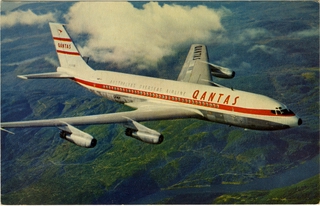 Image: postcard: Qantas Airways, Boeing 707