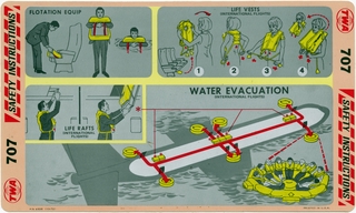 Image: safety information card: TWA (Trans World Airlines), Boeing 707