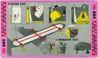 Image: safety information card: TWA (Trans World Airlines), Convair 880